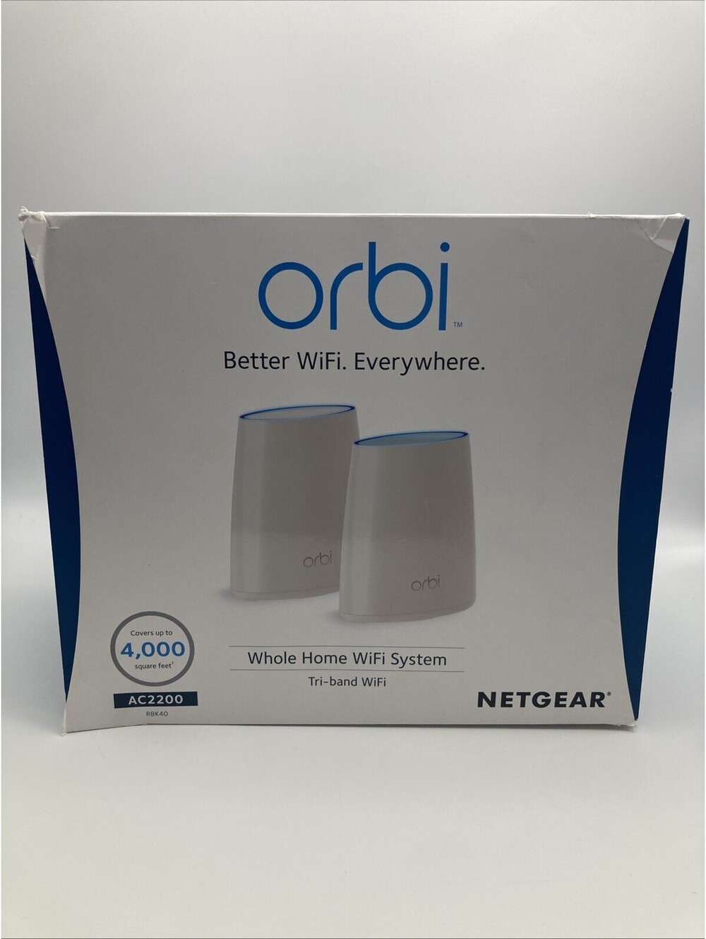NETGEAR Orbi AC2200 Tri-Band Home Wi-Fi System 2 Pack RBK40 Brand New Sealed